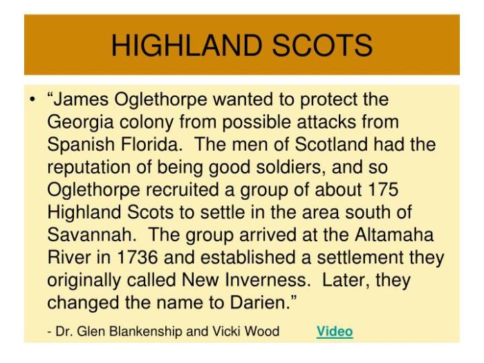 James oglethorpe wanted the highland scots to move to georgia